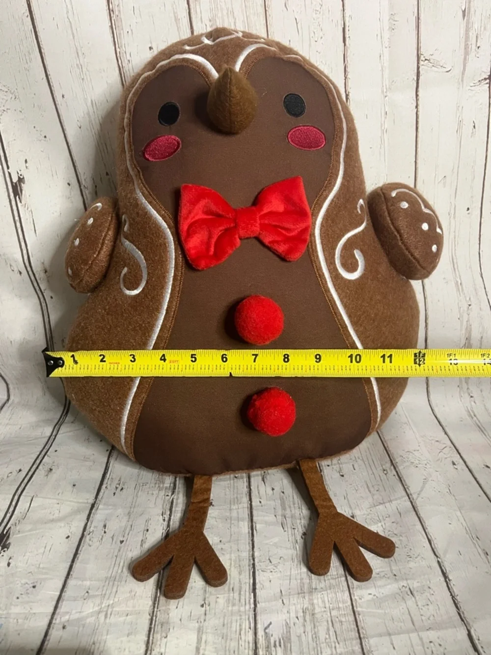 2025 Target Wondershop Featherly Friends Bird Gingerbread Throw Pillow